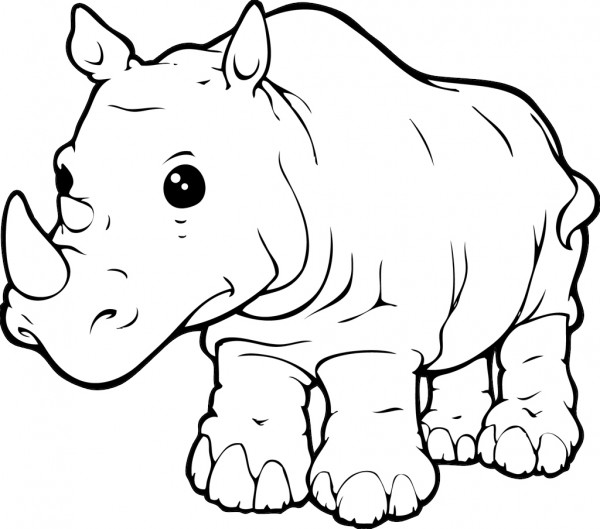 600x529 Coloring Print Rhinoceros Coloring Page New In Design Online