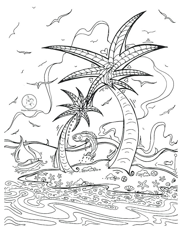 714x900 Island Coloring Pages Drawing Page With Beautiful Tropical By