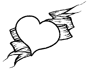 300x231 Heart And Ribbon Coloring Page Roblox