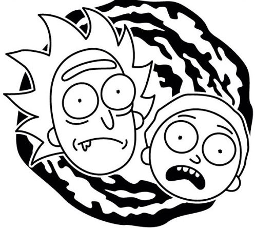 497x444 Rick And Morty Coloring Page Hd Drawing Board Weekly