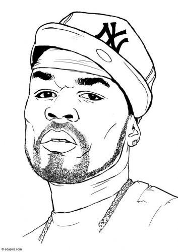 Coloring Page 50 Cent Famous People Coloring Pages 353x500 Coloring Page 50 Cent Famous People Coloring Pages