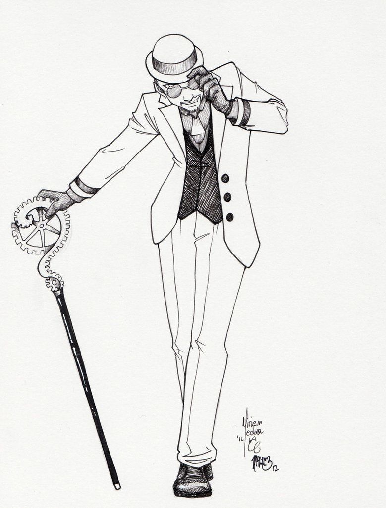 779x1026 Steampunk Riddler Ink Commission By Genkigoth Color Book Pages