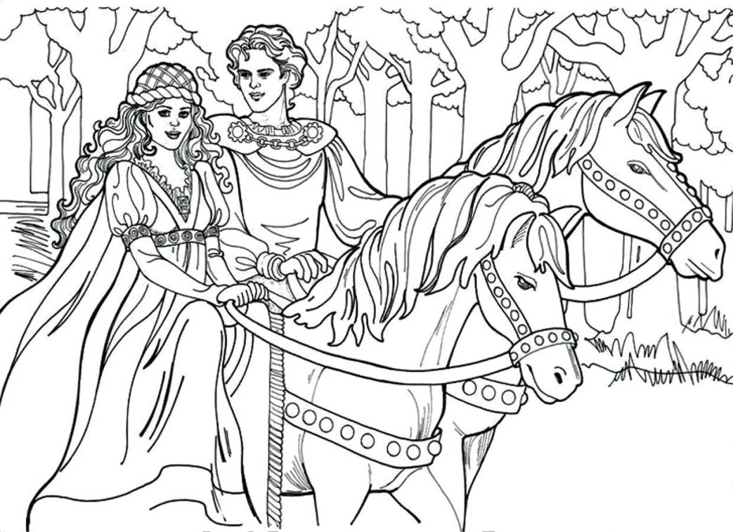 1043x757 An Indian On The Horse In Horses Coloring Page Derby Pages Animal