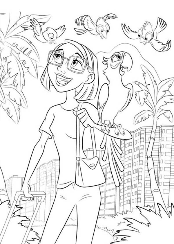 Linda Gunderson And Blu Arrived In Rio Brazil Coloring Pages 600x840 Linda Gunderson And Blu Arrived In Rio Brazil Coloring Pages