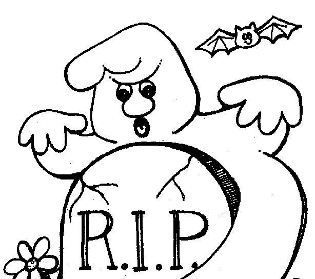 614x544 Scary Coloring Pages Of Halloween Rest In Peace R.i.p. Free