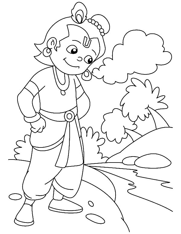 600x776 Krishna Prepare To Jump In The River Coloring Pages