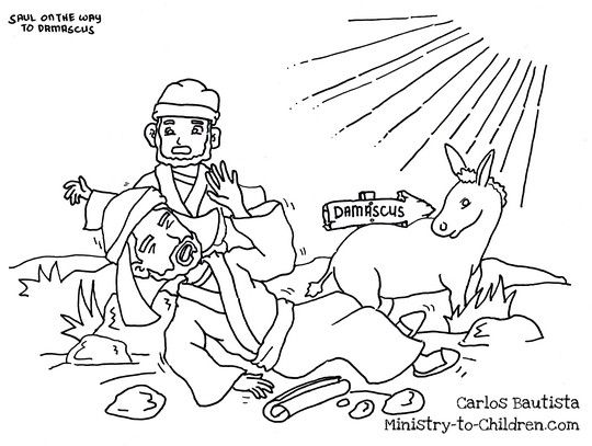 Saul On The Road To Damascus Coloring Page. From Carlos Bautista 540x407 Saul On The Road To Damascus Coloring Page. From Carlos Bautista
