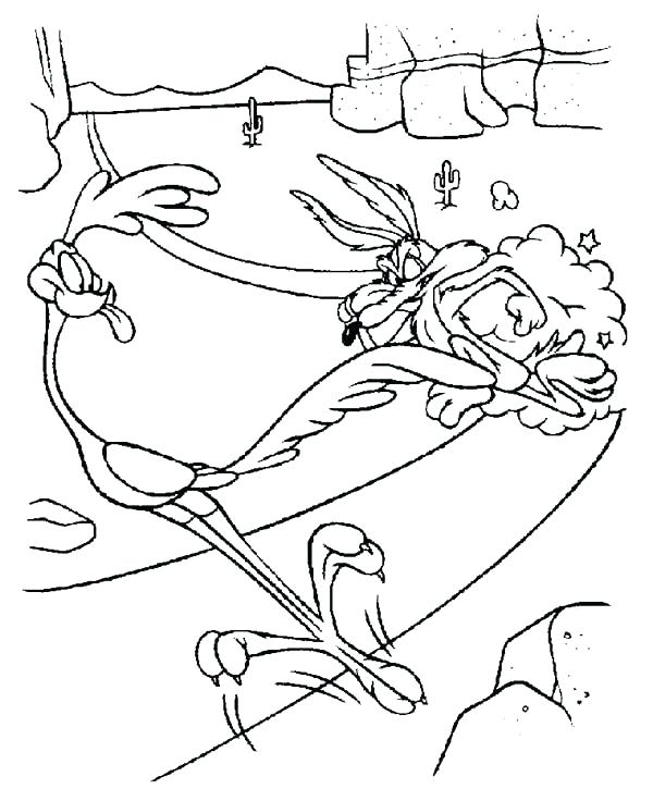 600x736 Coyote Coloring Pages Road Runner Coloring Page Roadrunner Escape