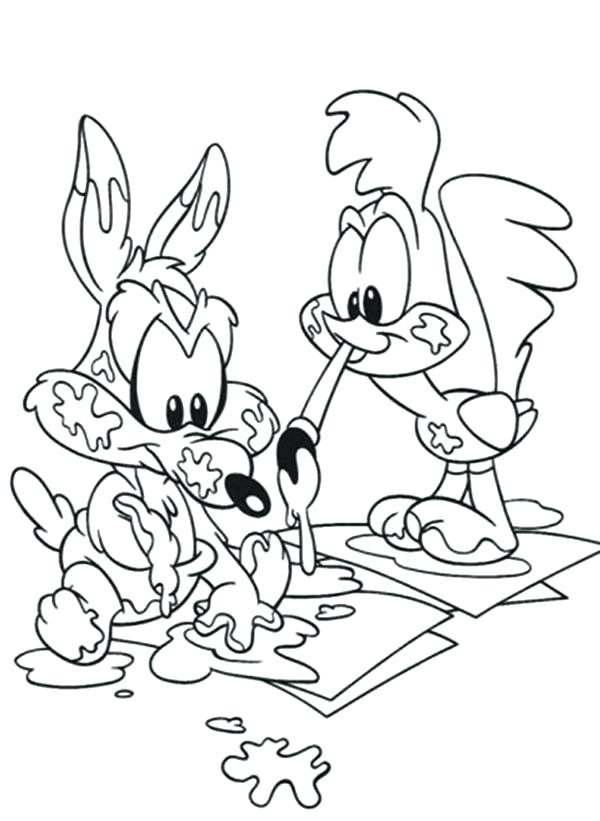 600x821 Paint And Coloring Roadrunner And Wile E Coyote Learn To Paint