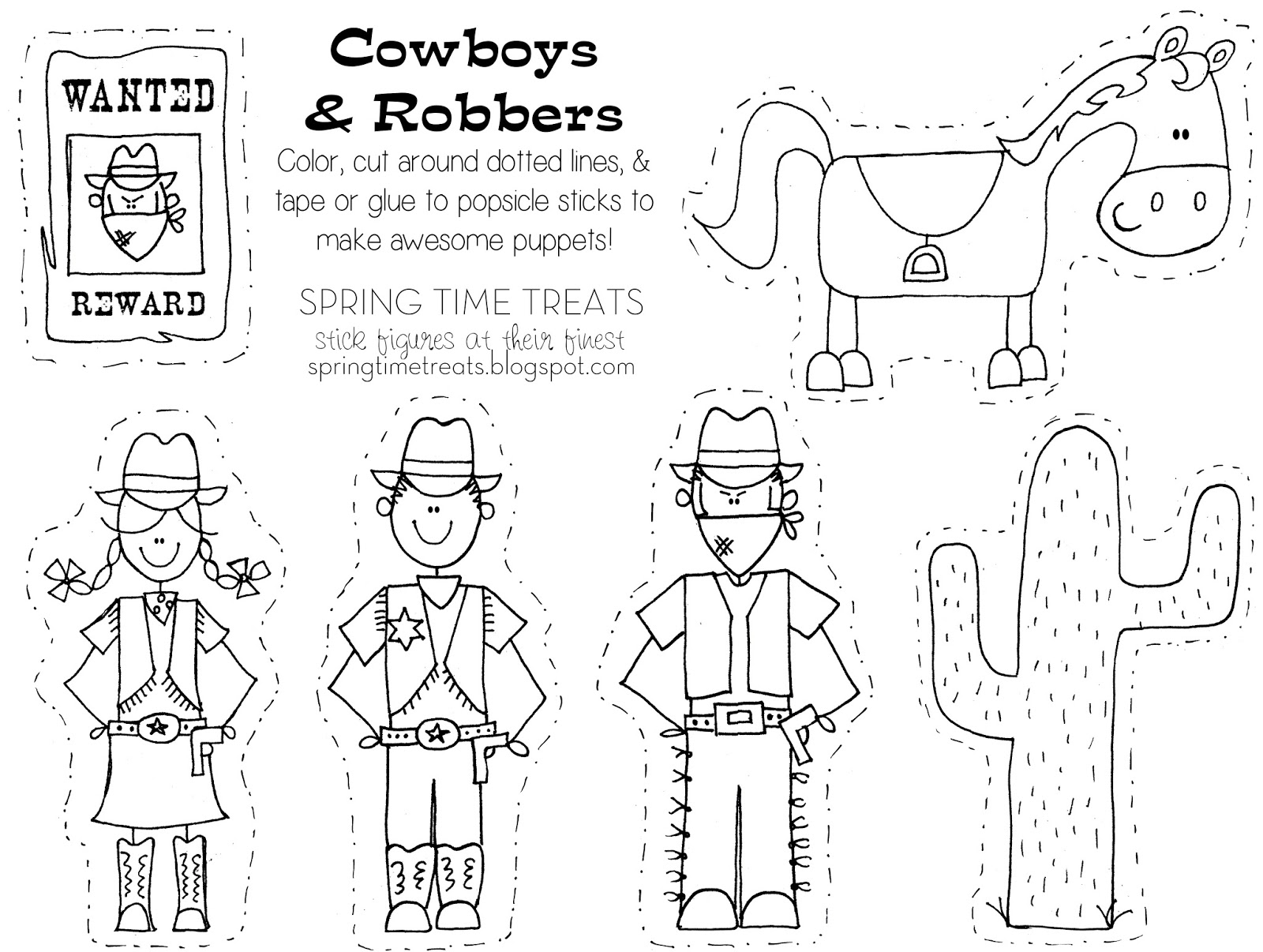 1600x1206 Spring Time Treats Paper Puppets Free (Space Robots, Pirates