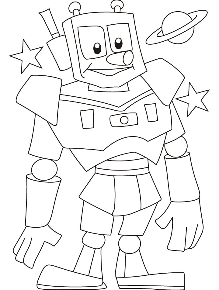 720x954 Robot Coloring Pages For Kids Printable