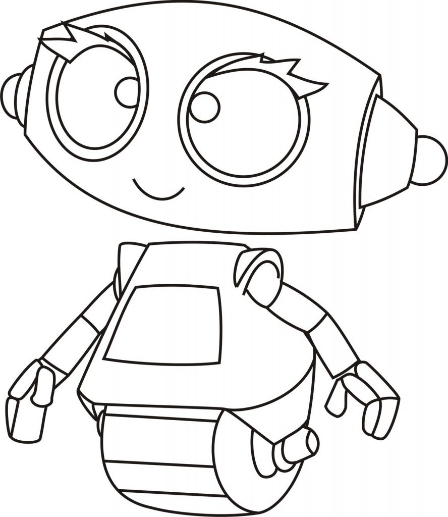 888x1024 Free Cute Robot Coloring Pages To Print