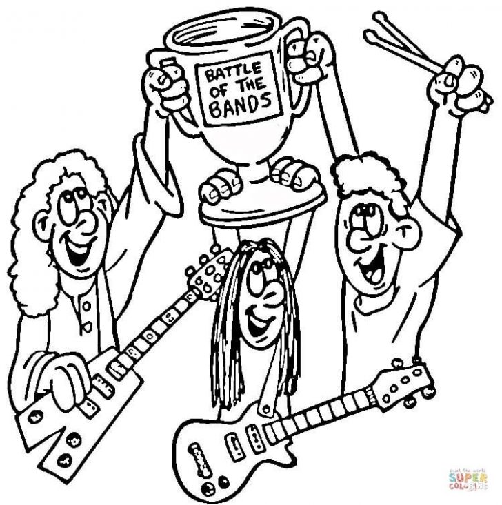 728x733 Rock Band Coloring Pages