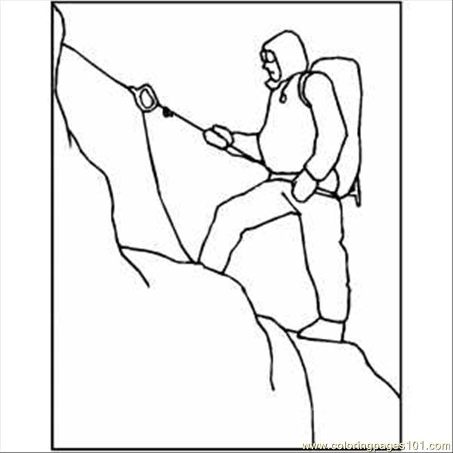 650x650 Snow Mountain Climbing Coloring Page