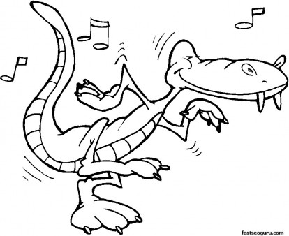 Kids Coloring Pages Alligator Rock And Roll Online 414x338 Kids Coloring Pages Alligator Rock And Roll Online