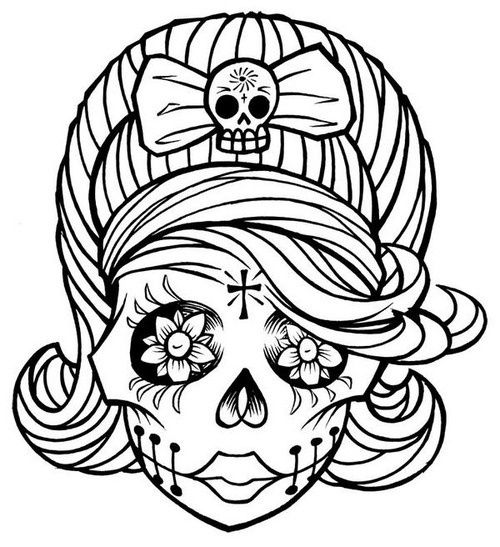 De Sugar Skulls Colouring Pages,sugar Skull Coloring Pages Free 500x547 De Sugar Skulls Colouring Pages,sugar Skull Coloring Pages Free