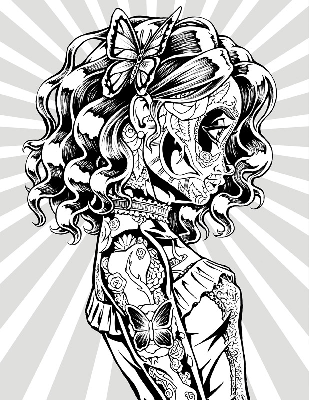 De Los Muertos A Coloring Book Nicholas Ivins 618x800 De Los Muertos A Coloring Book Nicholas Ivins