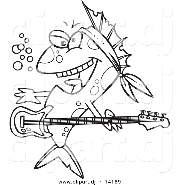 Vector Of Cartoon Rocker Fish 600x620 Vector Of Cartoon Rocker Fish