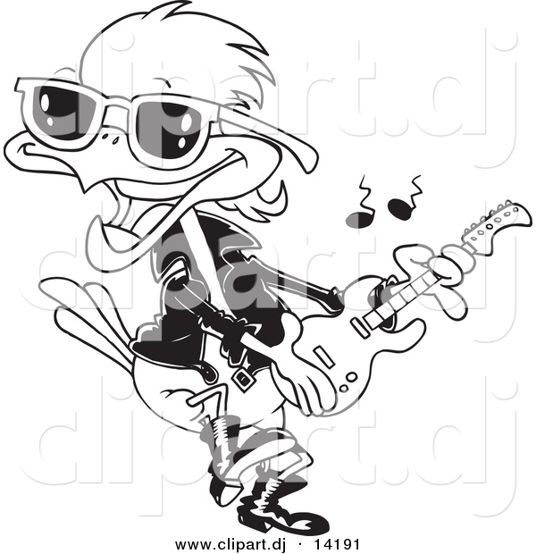 Vector Of Cartoon Rocker Robin 600x620 Vector Of Cartoon Rocker Robin