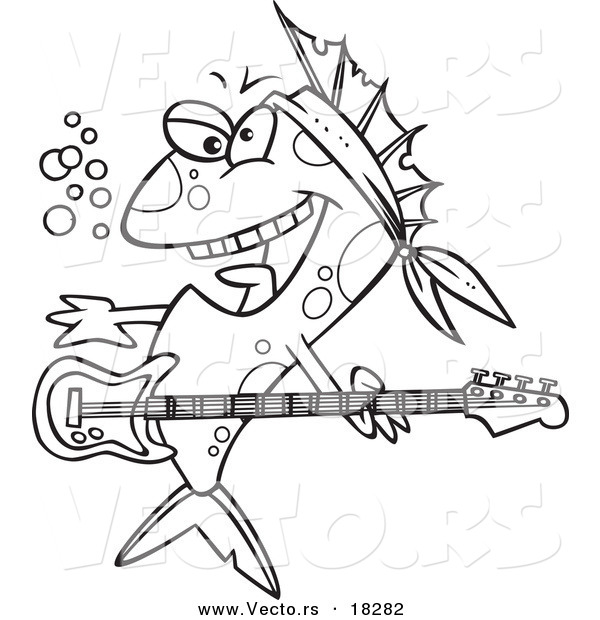 Vector Of A Cartoon Rocker Fish 600x620 Vector Of A Cartoon Rocker Fish