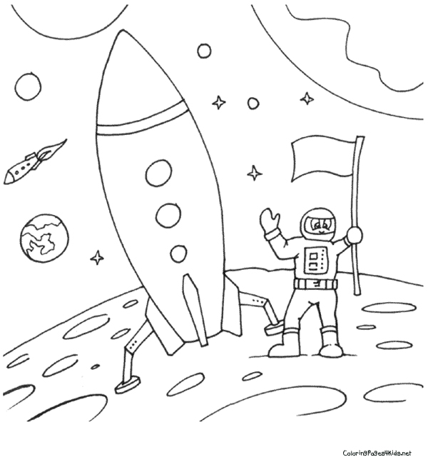 600x654 Rocket Ship Coloring Pages