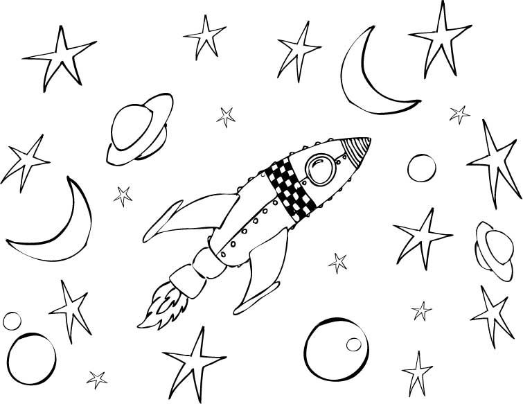 755x583 Rocket Coloring Pages 5