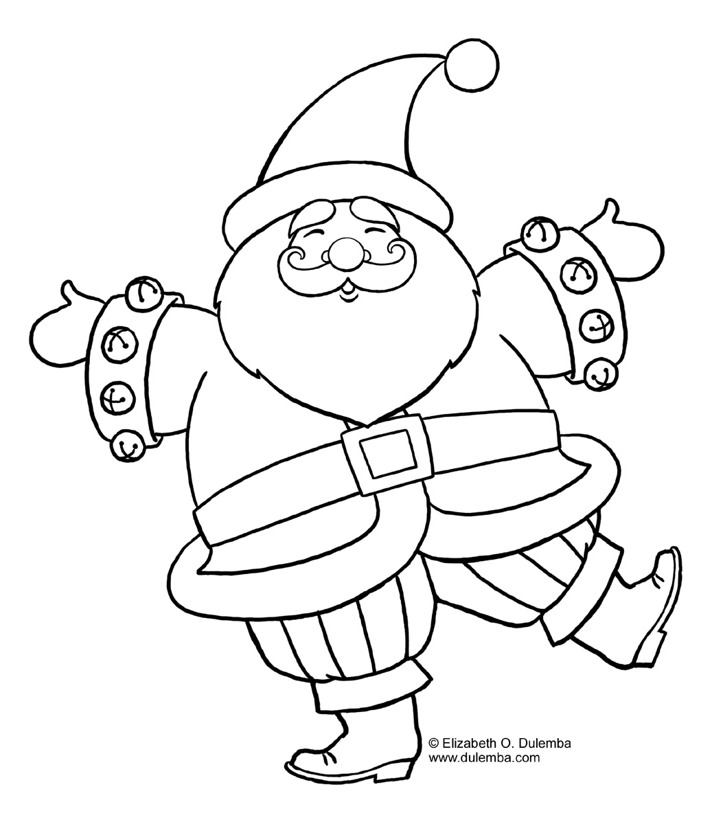 1053x1200 Santa Coloring Page