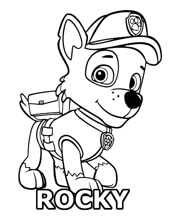 600x740 Rocky Coloring Pages Paw Patrol
