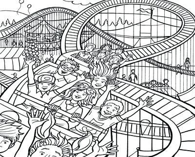 400x322 Roller Coaster Coloring Pages Activities Amusements Parks Family