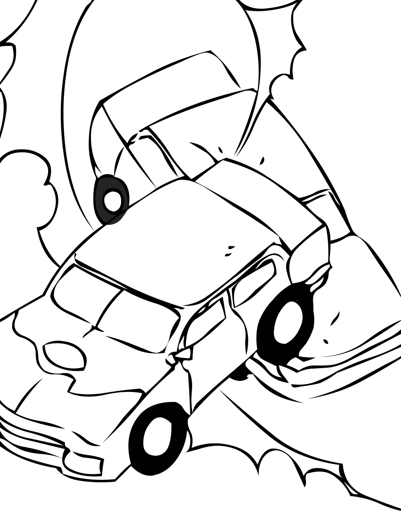 1275x1650 Demolition Derby Coloring Page