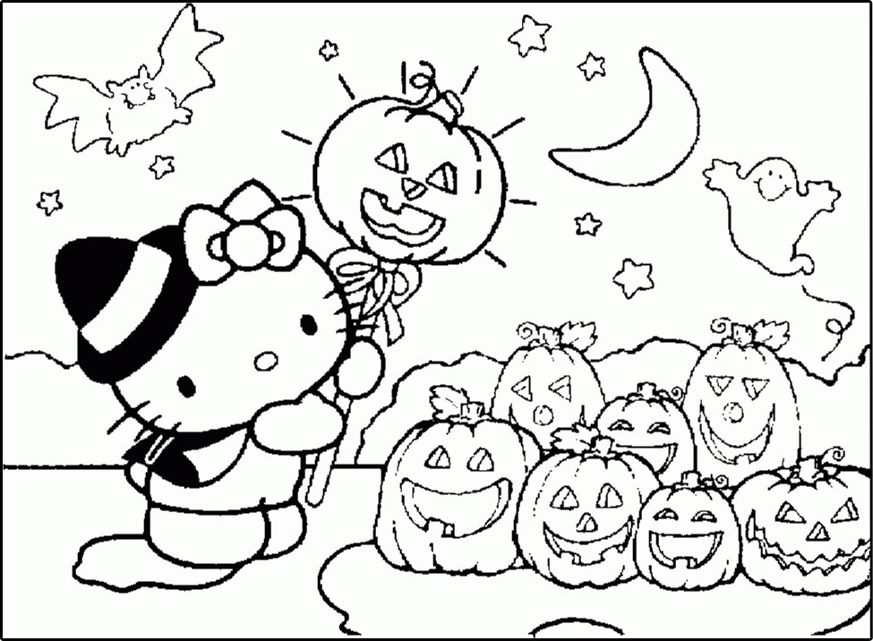 975x716 Hello Kitty Coloring Page Halloween Hello Kitty