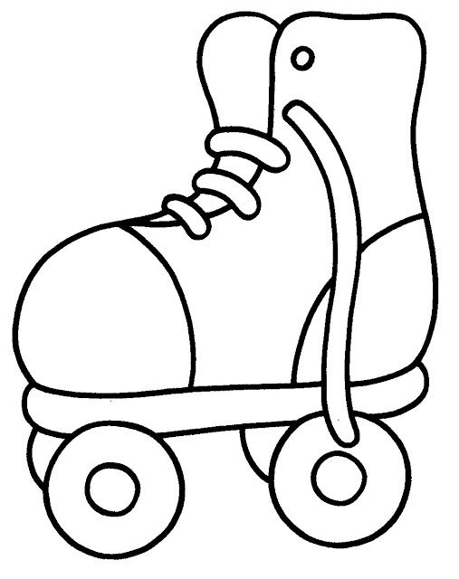 507x640 At Roller Skate Coloring Page