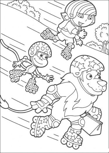 374x525 Roller Skating Dora Coloring Page Roller Skating