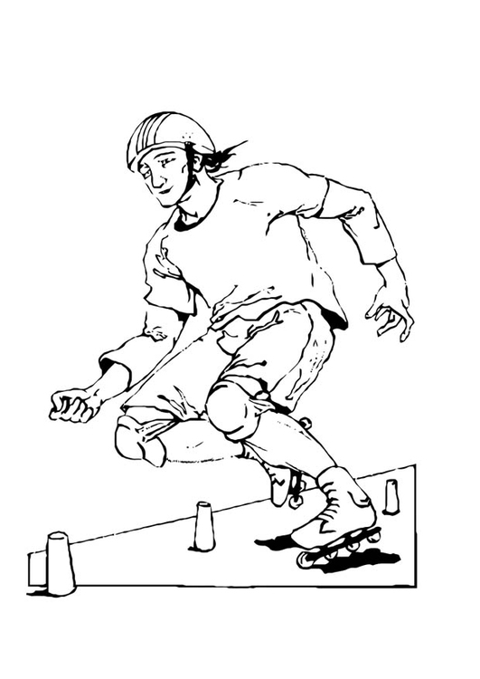 531x750 Coloring Page Rollerblading