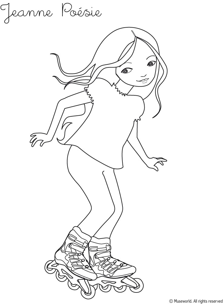 739x1001 Jeanne Roller Skating Coloring Pages
