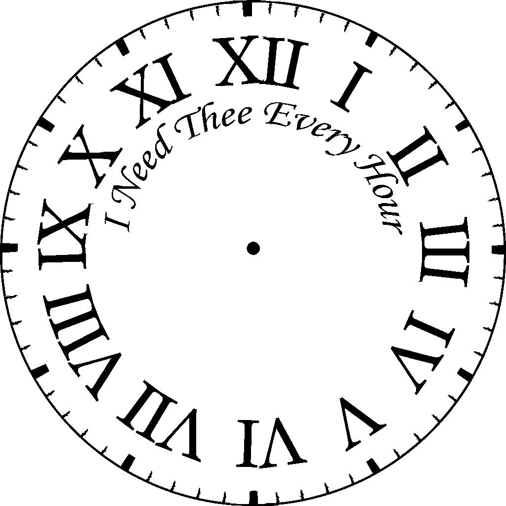 1024x1024 Clock Face Coloring Page