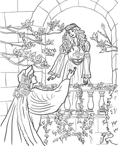 Romeo Say To Juliet On The Balcony Coloring Page From Romeo 389x480 Romeo Say To Juliet On The Balcony Coloring Page From Romeo