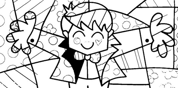 736x363 Romero Britto Coloring Pages
