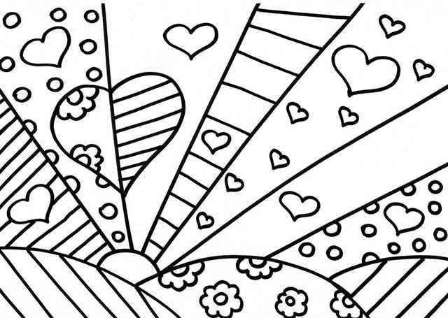 640x455 Obras De Romero Britto Para Colorir Doodles, Craft And Adult