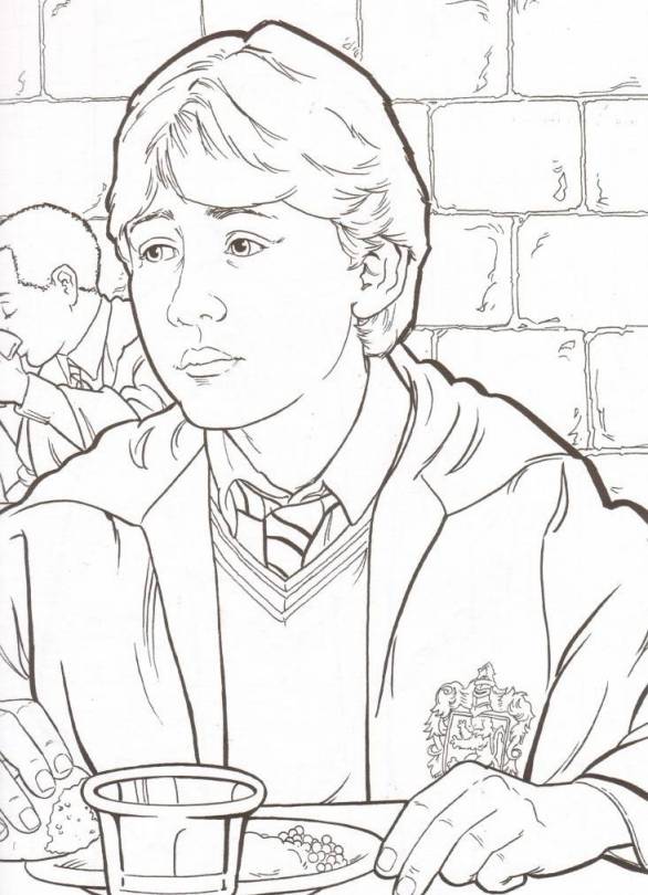 Harry Potter Ron Coloring Pages 586x810 Harry Potter Ron Coloring Pages