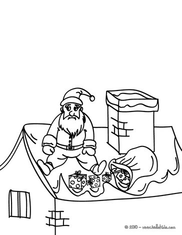364x470 Santa On Roof Coloring Page