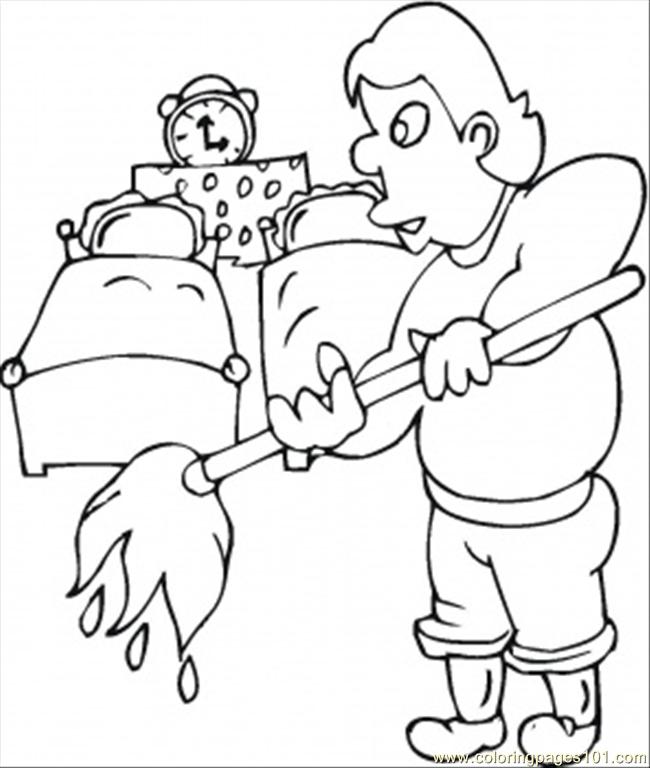 Husband Cleans The Kids Room Coloring Page 650x768 Husband Cleans The Kids Room Coloring Page