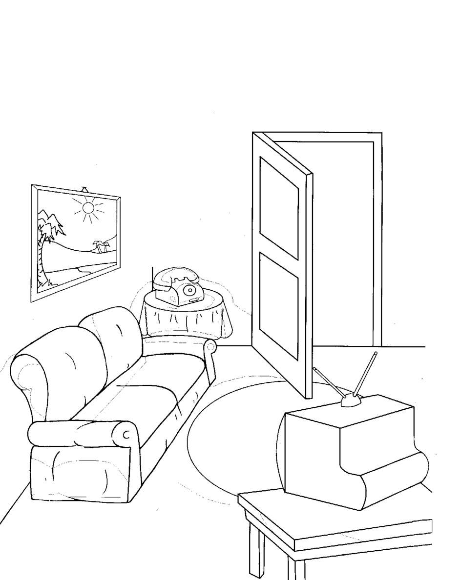 Living Room Coloring Pages Free 944x1189 Living Room Coloring Pages Free