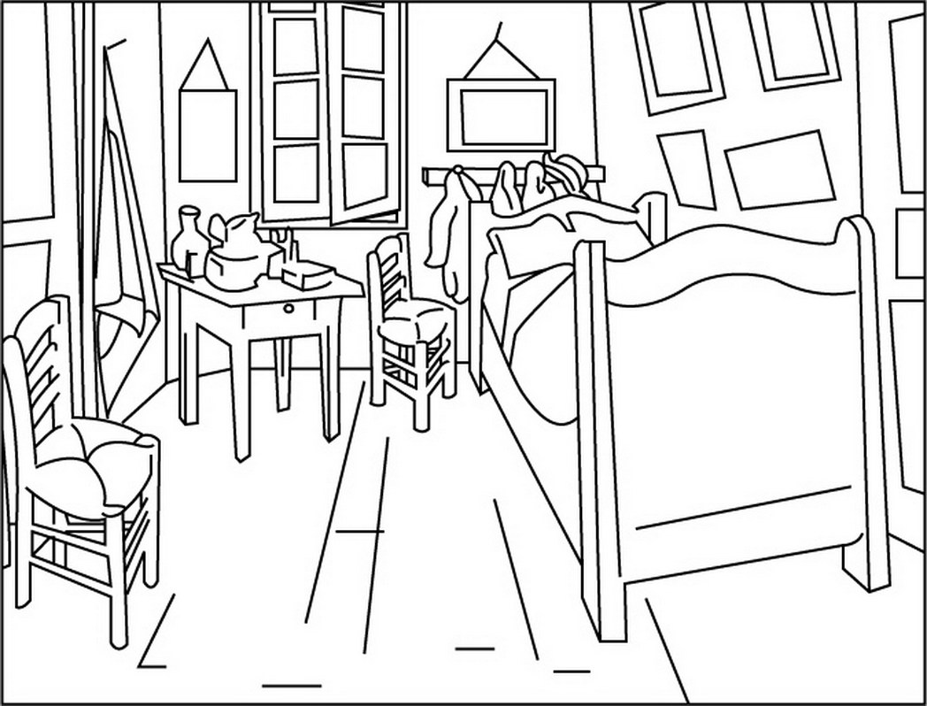 Neoteric Van Gogh Coloring Pages Bedroom At Arles By Vincent Page 1048x798 Neoteric Van Gogh Coloring Pages Bedroom At Arles By Vincent Page