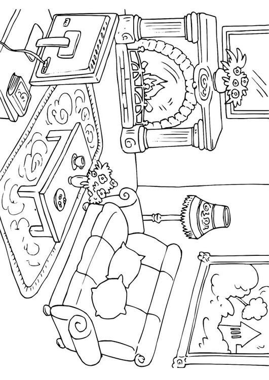 Coloring Page Living Room 531x750 Coloring Page Living Room