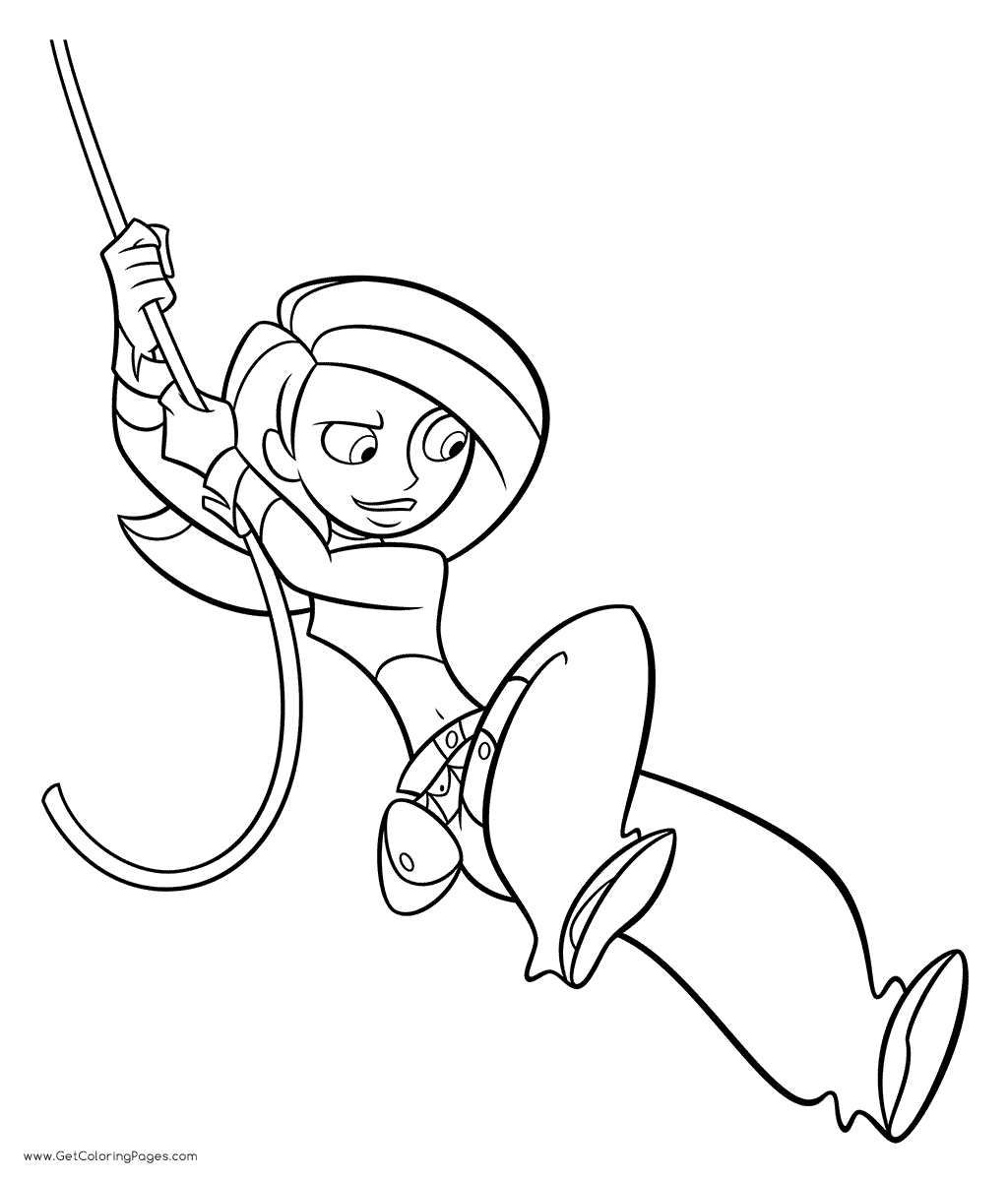 Kim Possible Swing On Rope Coloring Page 1024x1200 Kim Possible Swing On Rope Coloring Page