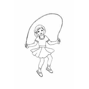 Smiling Girl Jumping Rope Coloring Sheet 300x300 Smiling Girl Jumping Rope Coloring Sheet