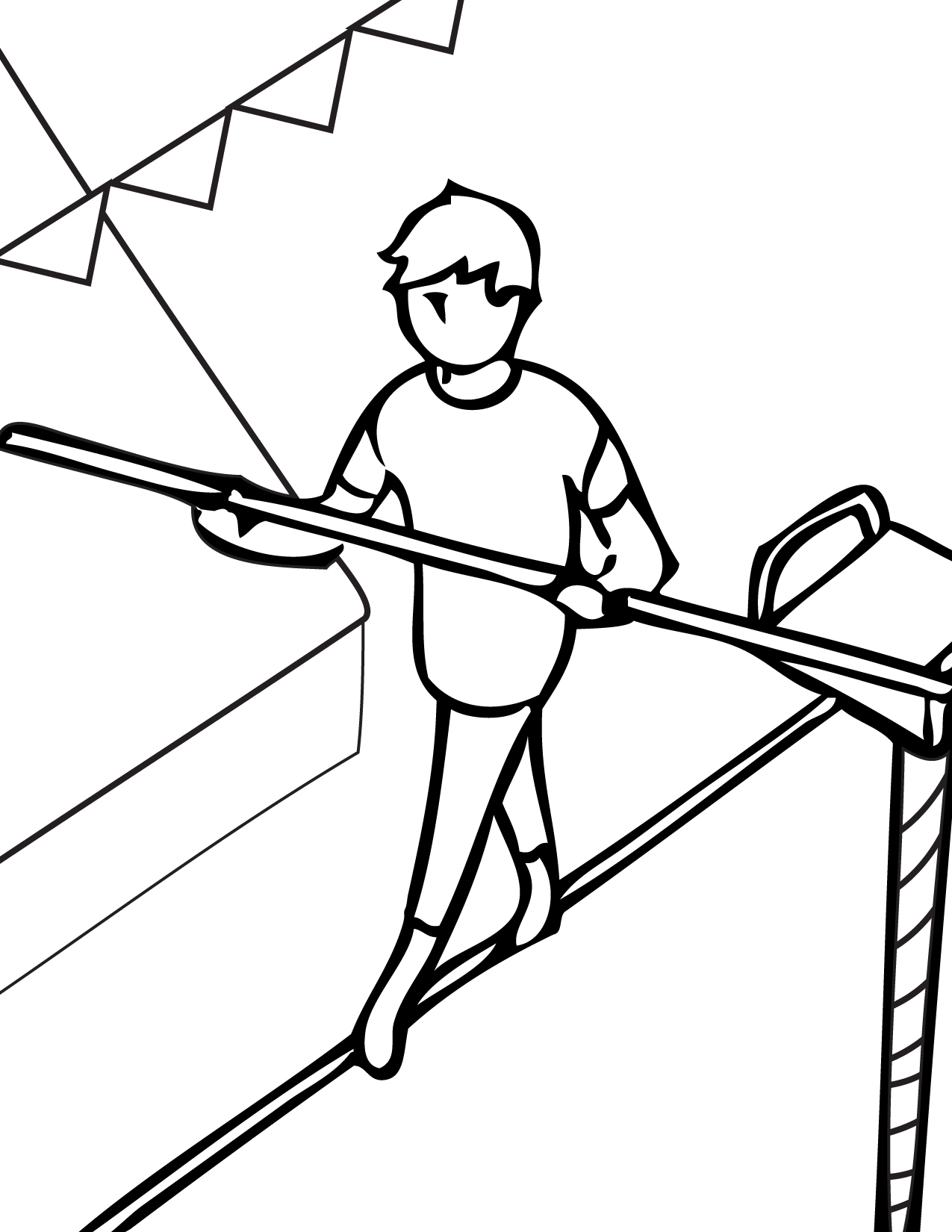 Tightrope Walking Coloring Page 1275x1650 Tightrope Walking Coloring Page