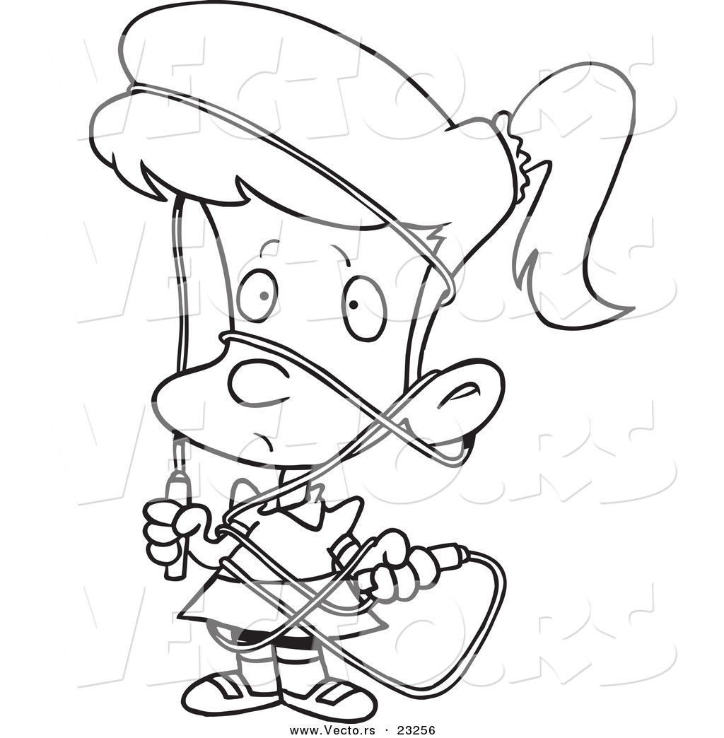 Vector Of A Cartoon Girl Tangled In A Jump Rope 1024x1044 Vector Of A Cartoon Girl Tangled In A Jump Rope