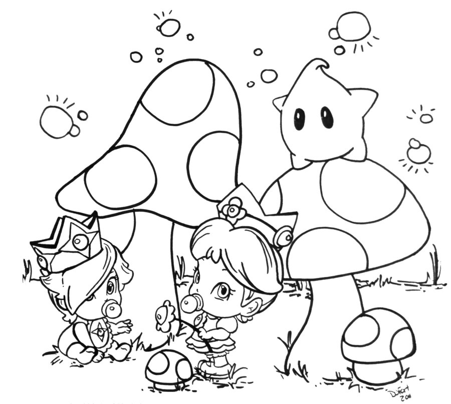900x807 Baby Rosalina Coloring Pages Daisy And Rosalina Jadedragonne